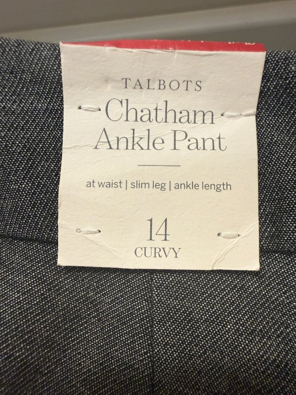 Talbots Chatham Ankle Pant – Curvy Fit (Size 14) gray/white textured bi-stretch